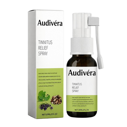 Audivéra Tinnitus-spray | Dæmper, beroliger og letter ringen for ørerne med op til 98 % på 24 timer!