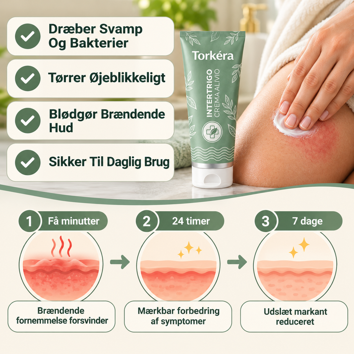 Torkéra Hudfoldsbetændelse Lindring | Behandler 99% Af Hudfoldsudslæt Fra Første Påføring