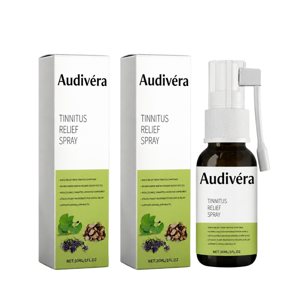 Audivéra Tinnitus-spray | Dæmper, beroliger og letter ringen for ørerne med op til 98 % på 24 timer!