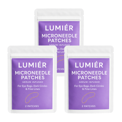 Lumiér Mikronåle-patches | Dæmper, beroliger og letter hævelser under øjnene med op til 98 % på 24 timer!