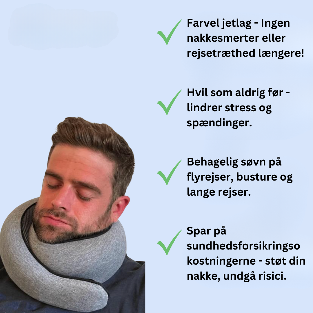 RelaxEase | Ergonomisk nakkepude for skøn afslapning ✈️