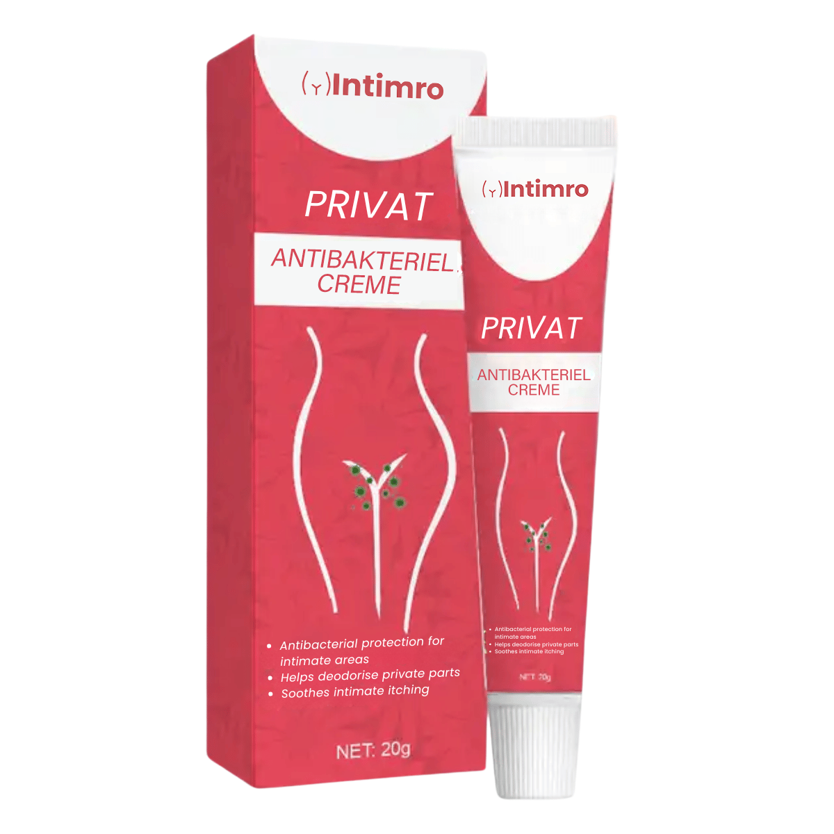 Intimro |  Antibakteriel Intim Creme Lindrer Kløe og Bekæmper Bakterier Øjeblikkeligt