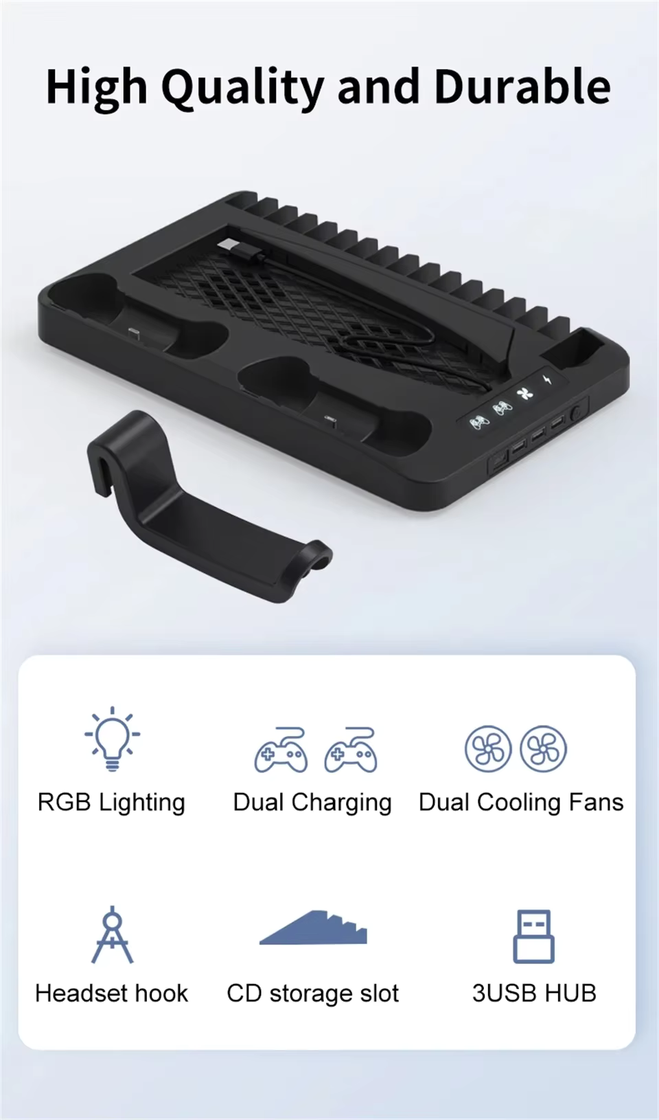 GameDock PS5 | Din ultimative opladnings- og kølestation til PS5