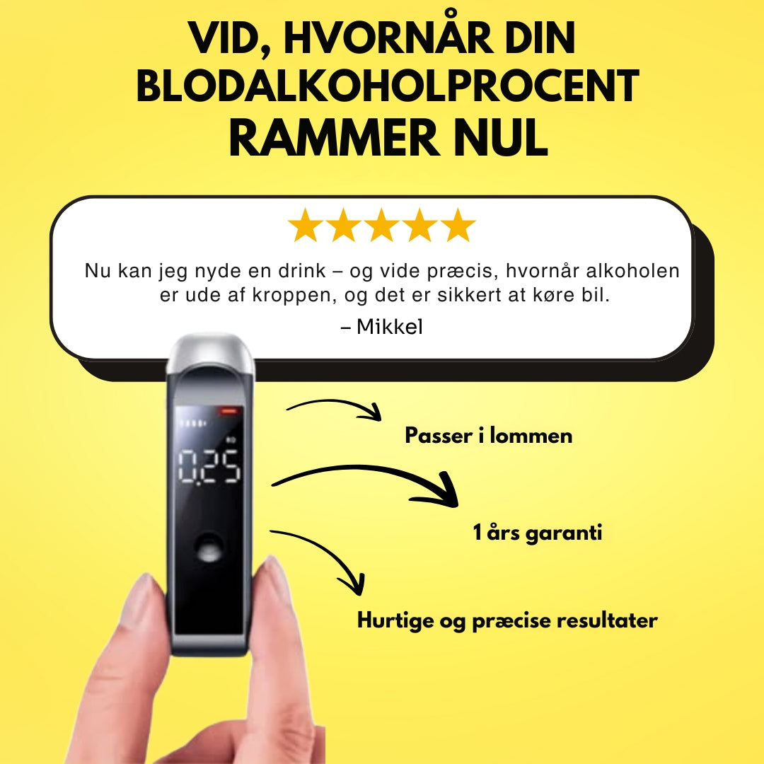 SikkerPust | Klar promilletest på 10 sekunder
