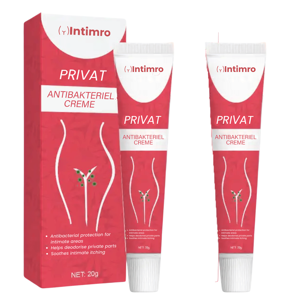 Intimro |  Antibakteriel Intim Creme Lindrer Kløe og Bekæmper Bakterier Øjeblikkeligt