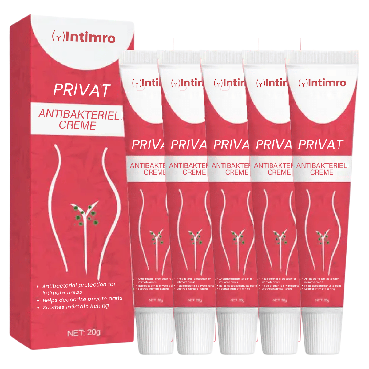 Intimro |  Antibakteriel Intim Creme Lindrer Kløe og Bekæmper Bakterier Øjeblikkeligt