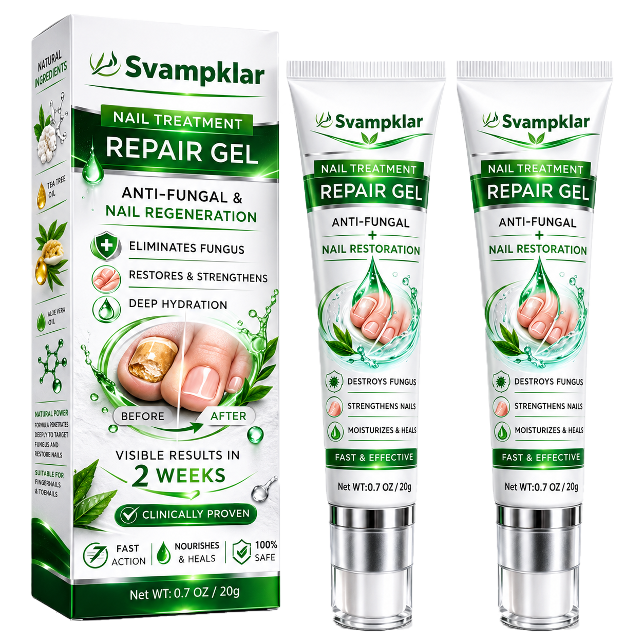 Svampklar Neglesvamp Gel | Fjerner 98% Af Neglesvamp På Blot 7 Dage