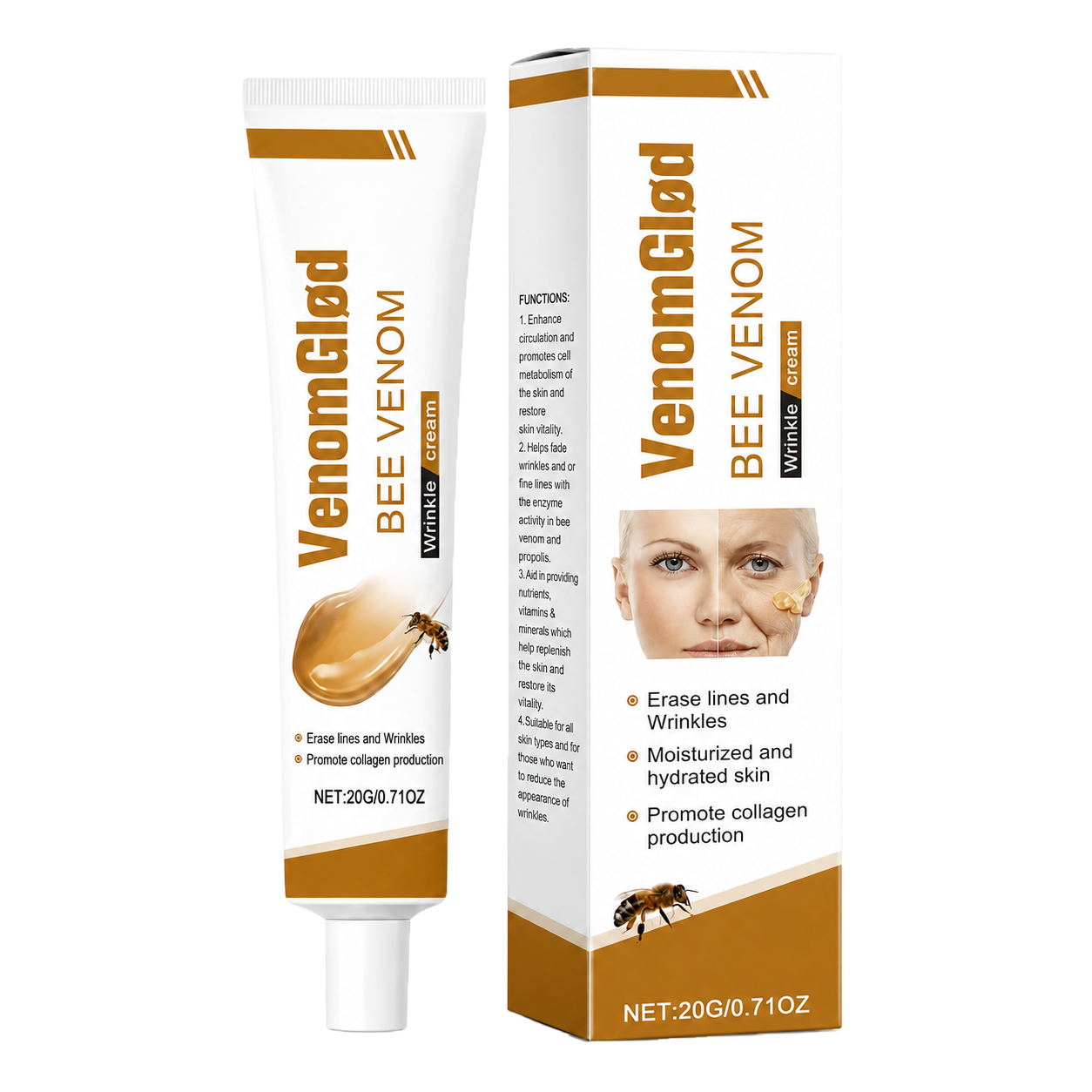 VenomGlød Bigift-Creme | Udvisker Dybe Rynker Og Løfter Slap Hud På Blot 3 Dage!