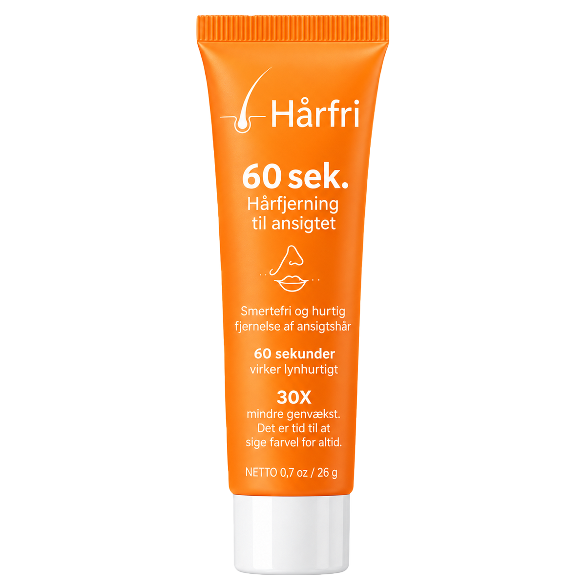 Hårfri | Fjerner Ansigtshår Permanent På Bare 60 Sekunder!