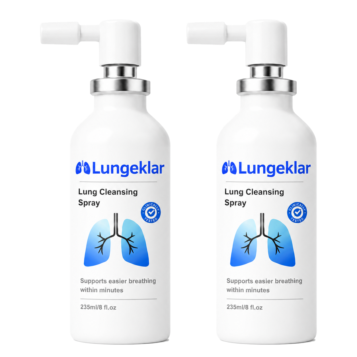 Lungeklar Lungespray | Fjerner op til 97 % af fastsiddende slim og gør det lettere at trække vejret på blot 3 dage!