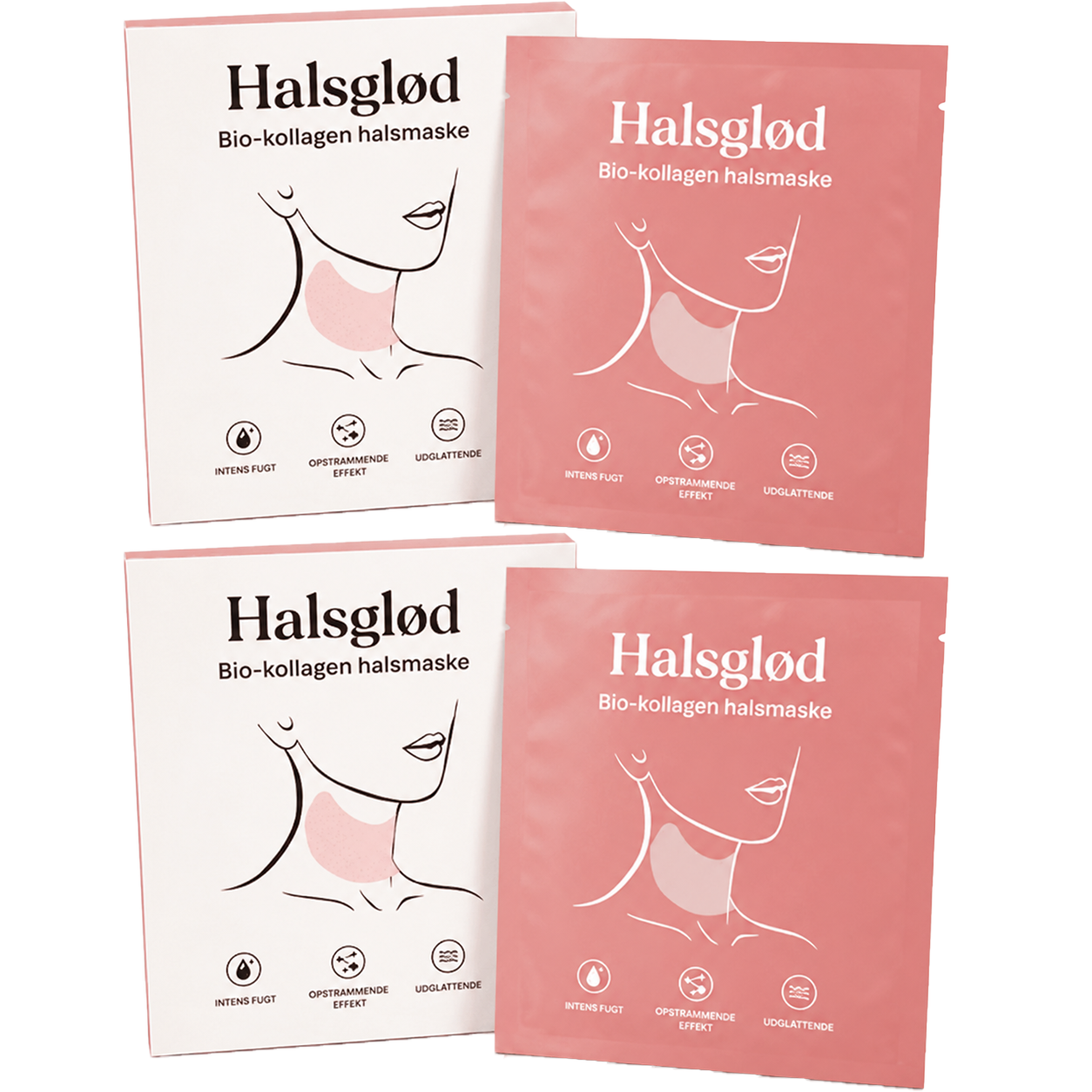 Halsglød | Reducer Halsrynker Og Løs Hud På 3 Timer Med Marin Bio-Kollagen Maske