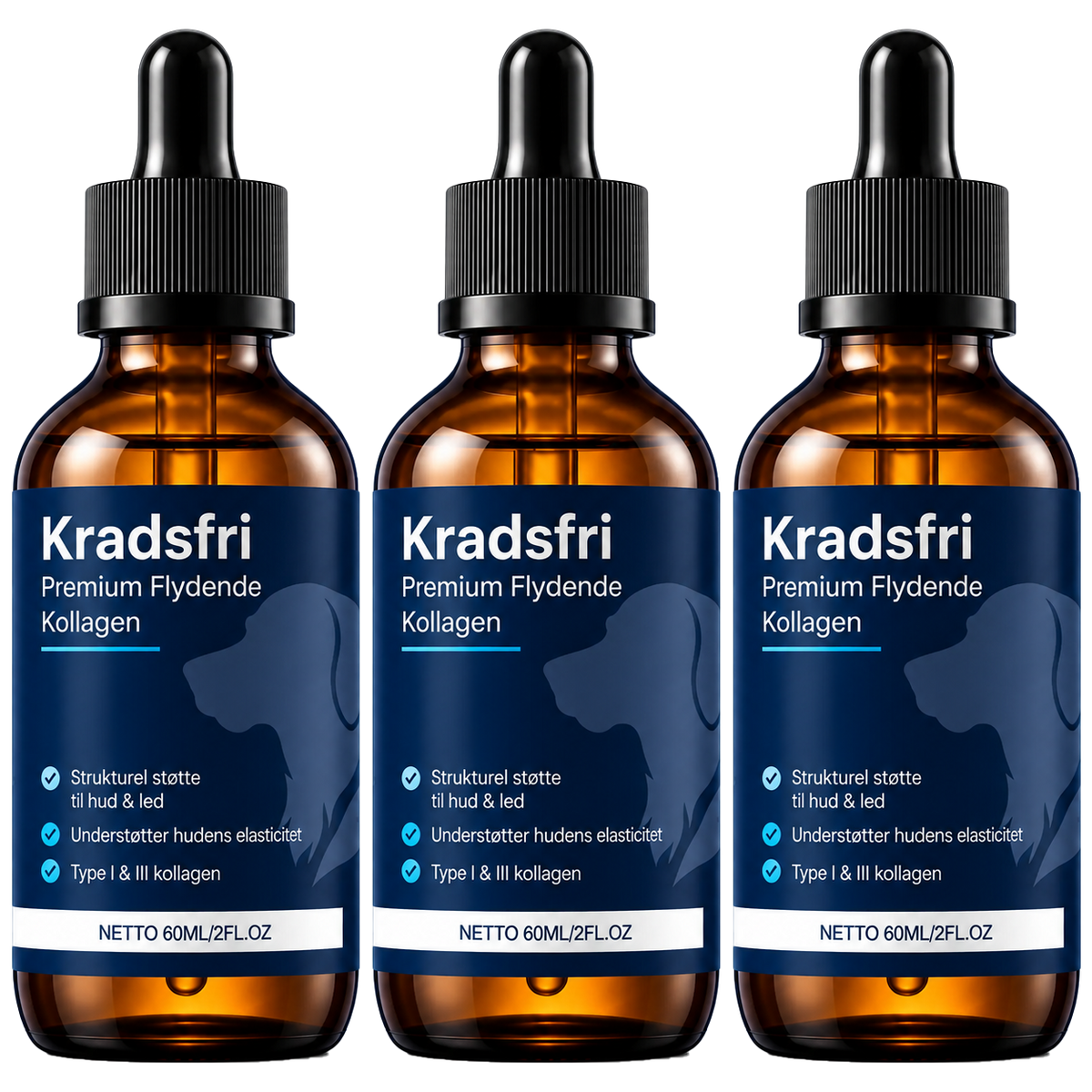 Kradsfri | Flydende Kollagen Til Hunde | Stopper Kronisk Kradsen På Kun 2 Uger