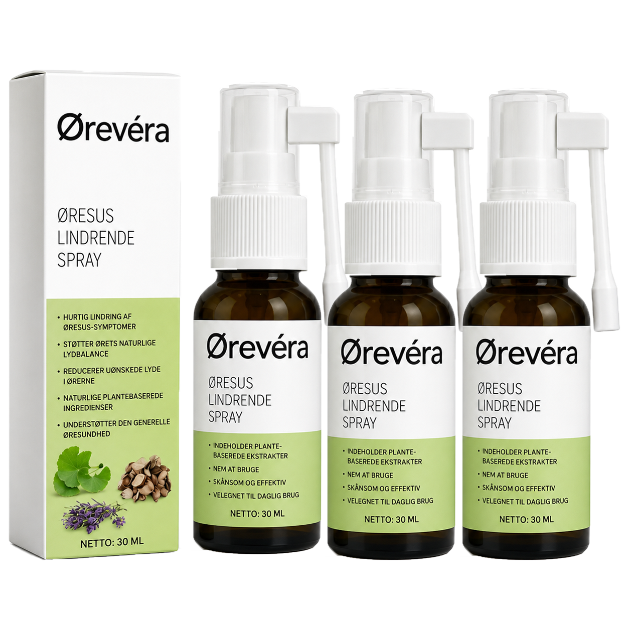 Ørevéra Tinnitus Spray | Dæmper, Beroliger Og Letter Ringen For Ørerne Med Op Til 98% På 24 Timer!