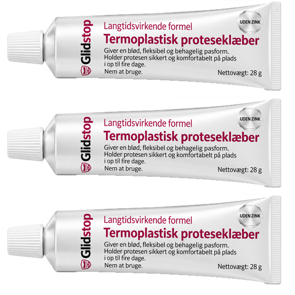 Glidstop Klæbemiddel Til Tandproteser | Smil, Tal Og Spis Uden At Bekymre Dig Om Løse Tandproteser I Op Til 4 Dage!