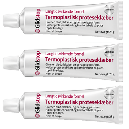Glidstop Klæbemiddel Til Tandproteser | Smil, Tal Og Spis Uden At Bekymre Dig Om Løse Tandproteser I Op Til 4 Dage!