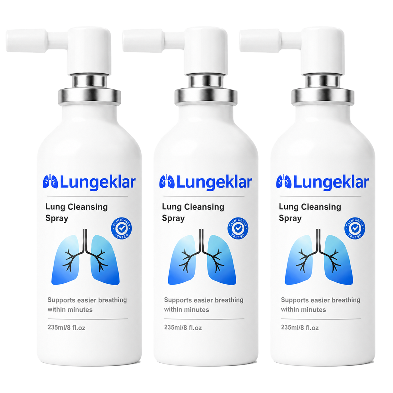 Lungeklar Lungespray | Fjerner op til 97 % af fastsiddende slim og gør det lettere at trække vejret på blot 3 dage!