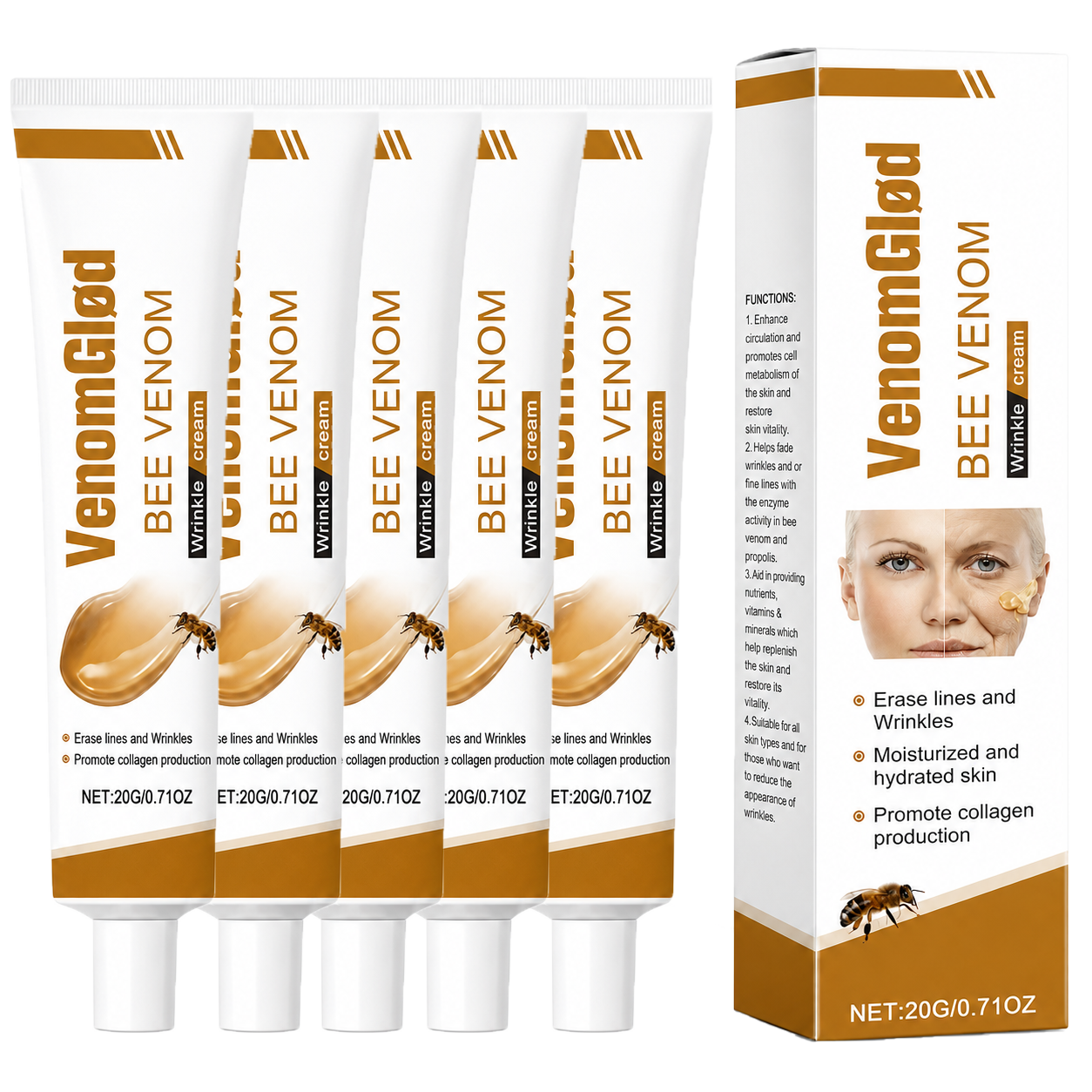 VenomGlød Bigift-Creme | Udvisker Dybe Rynker Og Løfter Slap Hud På Blot 3 Dage!